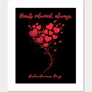 Hearts entwined, always. A Valentines Day Celebration Quote With Heart-Shaped Baloon Posters and Art